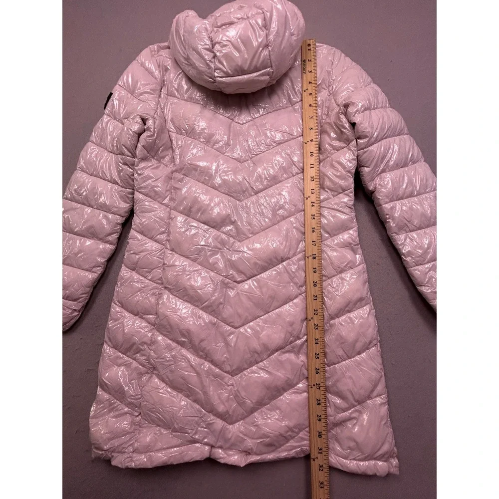 Calvin Klein Puffer Coat High Shine Nylon White Size XS Womens